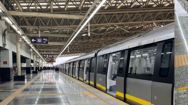The Yellow Line, a 19.143-km elevated corridor connecting RV Road in Jayanagar to Bommasandra via Electronic City.