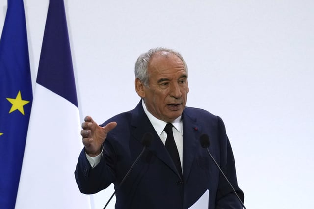FILE -French Prime Minister Francois Bayrou unveils plans for next year's budget, July 15, 2025 in Paris. (AP Photo/Aurelien Morissard, File)