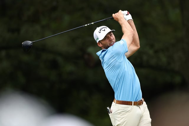 ATLANTA, GEORGIA - AUGUST 23: Sam Burns of the United States plays his shot from the third tee during the third round of the TOUR Championship 2025 at East Lake Golf Club on August 23, 2025 in Atlanta, Georgia. (Photo by Jared C. Tilton/Getty Images)