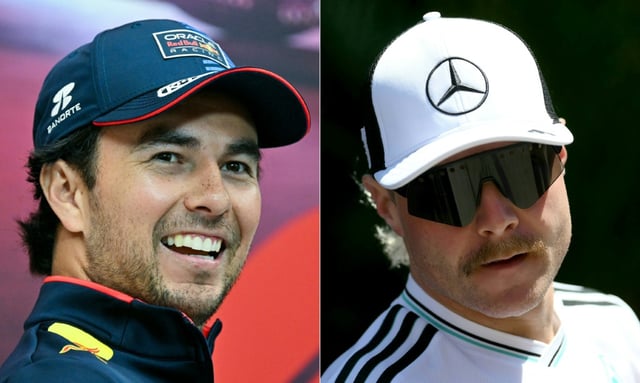 Combo du Mexicain Sergio Pérez (g) et du Finlandais Valtteri Bottas, qui piloteront pour Cadillac la saison prochaine, réalisé le 26 août 2025