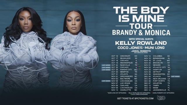 Brandy and Monica Add Dates to 'The Boy Is Mine' Tour With Special Guest Coco Jones