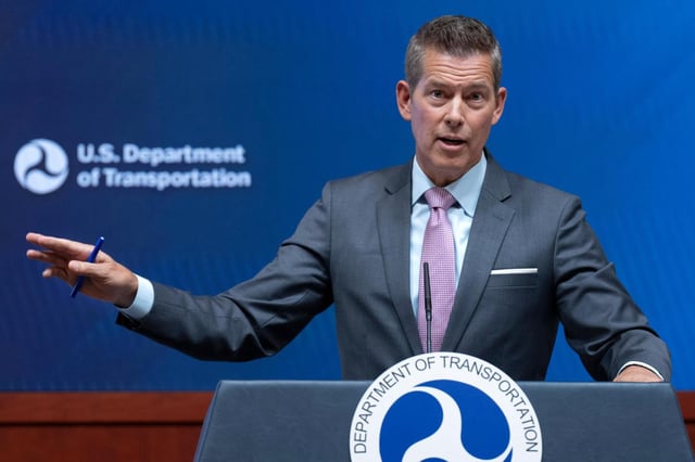Three states are accused of "failing to enforce federal English Language Proficiency (ELP) requirements" for commercial truck drivers. "You must be able to speak English and understand road signs to operate a truck. Follow the rules established by @USDOT in your state or there will be serious consequences," Transportation Secretary Sean Duffy said. (JACQUELYN MARTIN/AP FILE)