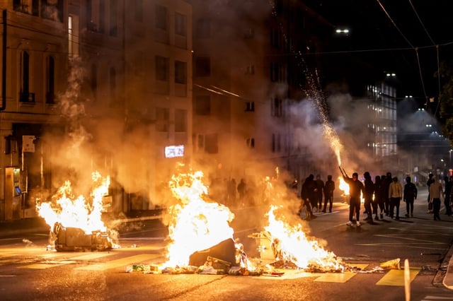 Lausanne police made seven arrests relating to Monday night's violence