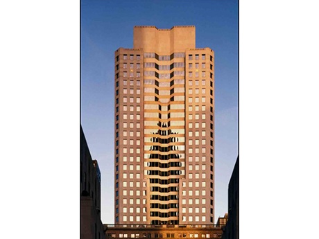 The office condo at 623 Fifth Avenue in Manhattan offers protected views of Midtown landmarks like Rockefeller Center and St. Patrick’s Cathedral.