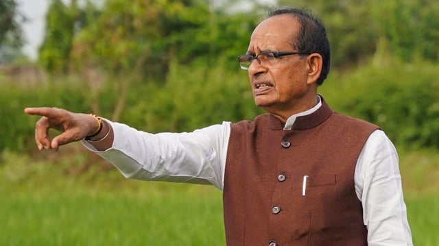 Union minister Shivraj Singh Chouhan, a four-time former CM of Madhya Pradesh, during a recent visit to a farm.