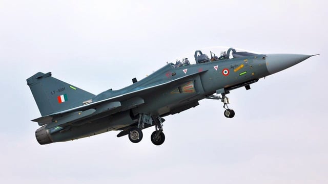 A file photo of a Tejas fighter jet manufactured by Hindustan Aeronautics.