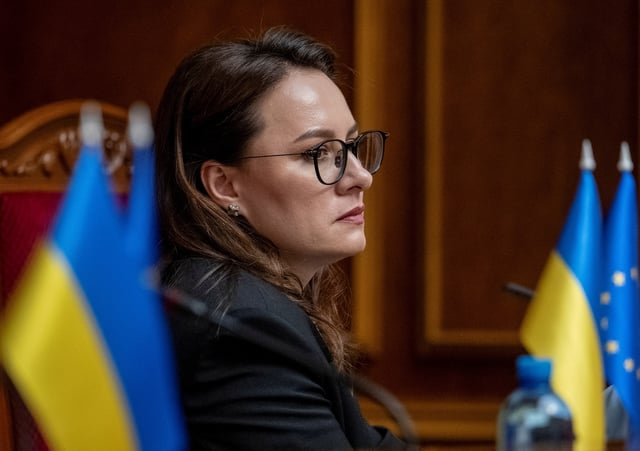 Newly appointed Ukrainian Prime Minister Yulia Svyrydenko attends a session of Ukrainian parliament, amid Russia's attack on Ukraine, in Kyiv, Ukraine July 17, 2025. REUTERS/Andrii Nesterenko/File Photo