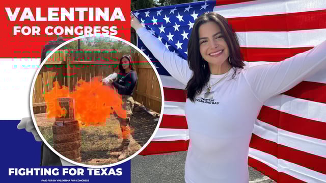 Valentina Gómez, candidata republicana en Texas, desata indignación tras quemar un Corán con un lanzallamas. FOTO: Especial