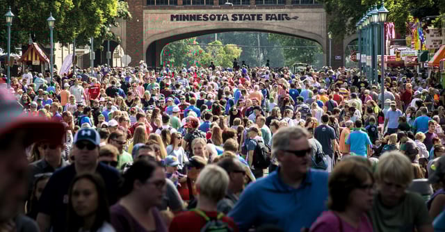 Huge crowds on opening day of the Minnesota State Fair.