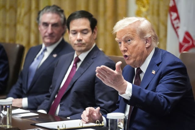 President Donald Trump during a cabinet meeting at the White House on Aug. 26, 2025.