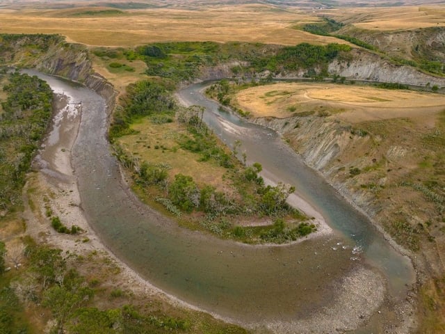 The St. Mary River south of Cardston, Alta, was the site of a grizzly mauling
