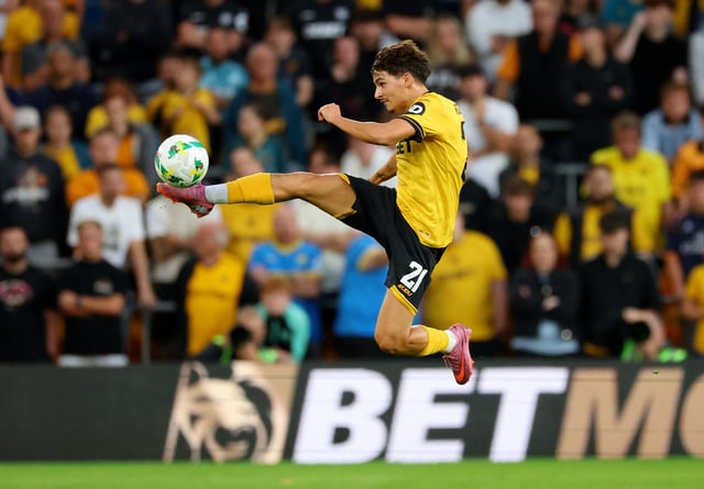Soccer Football - Carabao Cup - Second Round - Wolverhampton Wanderers v West Ham United - Molineux Stadium, Wolverhampton, Britain - August 26, 2025 Wolverhampton Wanderers' Rodrigo Gomes in action Action Images via Reuters/Andrew Boyers