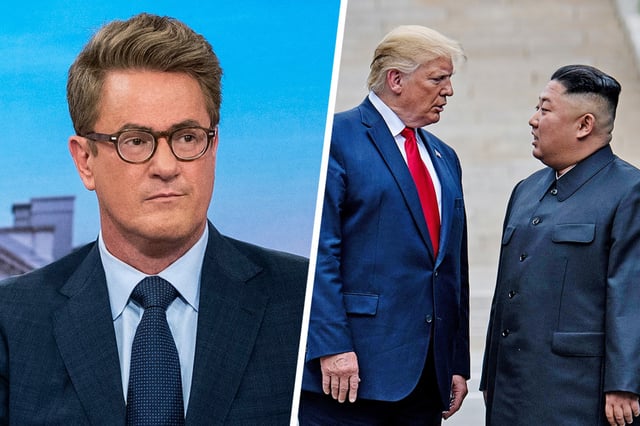Joe Scarborough; Donald Trump and Kim Jong Un in 2019.