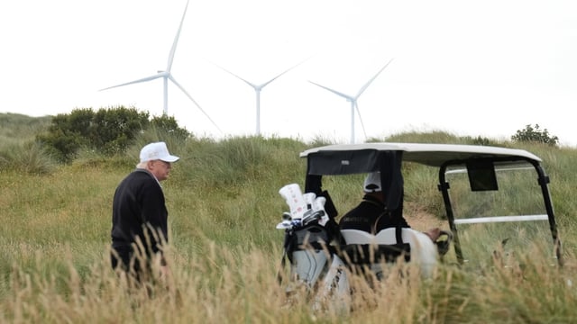 President Trump visited his golf course near Aberdeen in July
