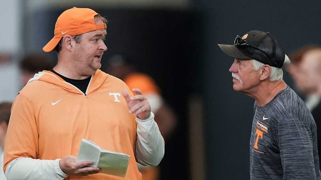 Tennessee head coach Josh Heupel during Tennessee football preseason practice, in Knoxville, Tennessee, Aug. 5, 2025. Mandatory Credit: © Caitie McMekin/News Sentinel / USA TODAY NETWORK via Imagn Images