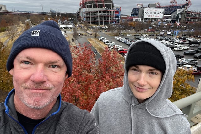 Adam Raine and his father, Matthew, pose for a photograph. The family has set up a foundation in Adam’s name.