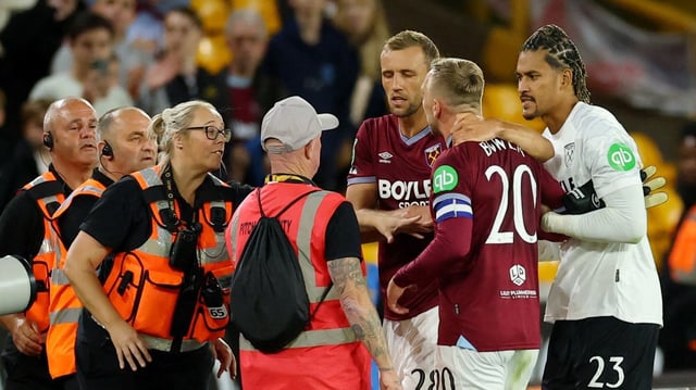 Bowen approached the away end at full-time