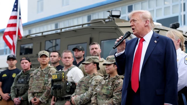 President Trump visits the U.S. Park Police Anacostia Operations Facility on Aug. 21 in Washington, DC. Photo: Anna Moneymaker/Getty Images