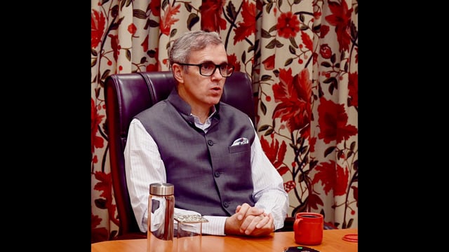 Jammu and Kashmir Chief Minister Omar Abdullah holds a meeting to review flood mitigation measures at Jammu in view of incessant rains. (PTI)