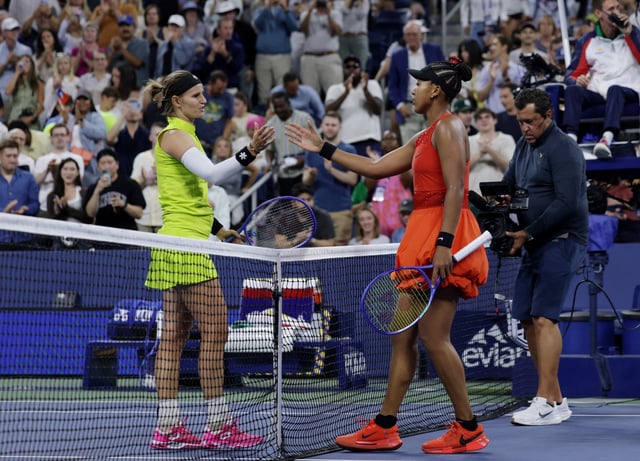 Tennis - U.S. Open - Flushing Meadows, New York, United States - August 26, 2025 Japan's Naomi Osaka after winning her first round match against Belgium's Greet Minnen REUTERS/Jeenah Moon