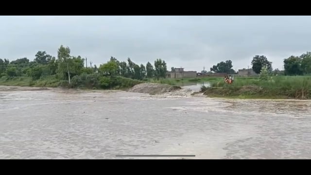 An inundated village in Ferozepur on Tuesday.