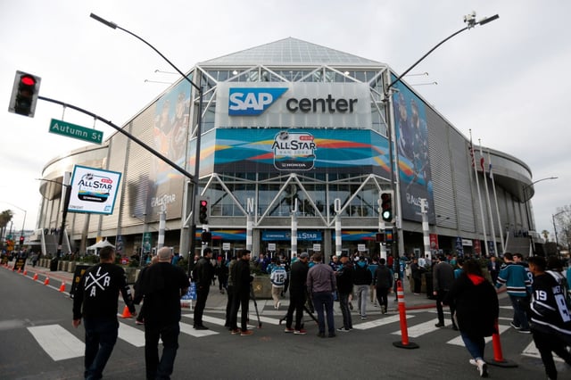SAN JOSE, CA – JANUARY 26: Hockey fans head into the SAP Center before the 2019 Honda NHL All-Star Game in San Jose, Calif., on Saturday, Jan. 26, 2019. (Nhat V. Meyer/Bay Area News Group)