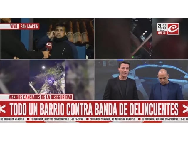 Vecinos cansados de la inseguridad en San Martín.