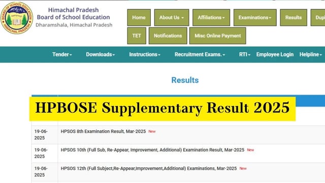HPBOSE Supplementary Result 2025 to be Announced Soon; Steps to Check