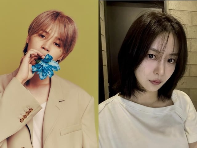 These photos show BTS member Jimin (L) and actress Song Da-eun, provided by BigHit Music and captured from Song's Instagram, respectively. (PHOTO NOT FOR SALE) (Yonhap)