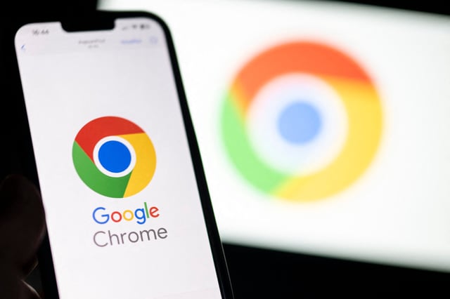 Illustration Google Chrome logo in Paris, on November 20, 2024. Alphabet Inc.'s Google might have to sell Chrome, the world's most widely used browser. The US Department of Justice (DoJ) reportedly wants the court to order Alphabet Inc. to sell off the browser to dismantle the monopoly Google has over the internet search market and related advertising. Google, meanwhile, said that if it is forced to sell Chrome, the move would harm its consumers and businesses. Photo by Eliot Blondet/ABACAPRESS.COM