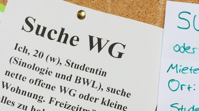 Ein Wohnungsgesuch in Hamburg.