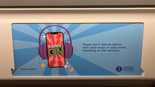 TfL poster regarding headphone use on public transport (provided by TfL)