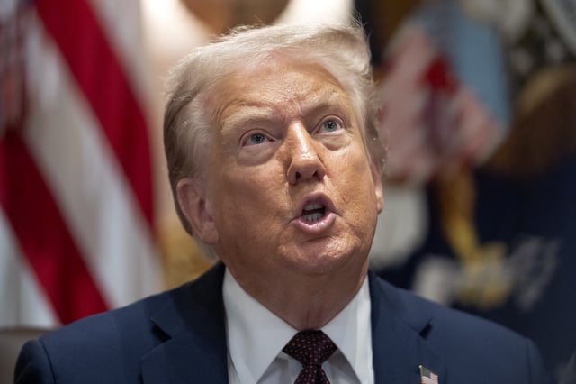 President Donald Trump speaks during a cabinet meeting at the White House, Tuesday, Aug. 26, 2025, in Washington.