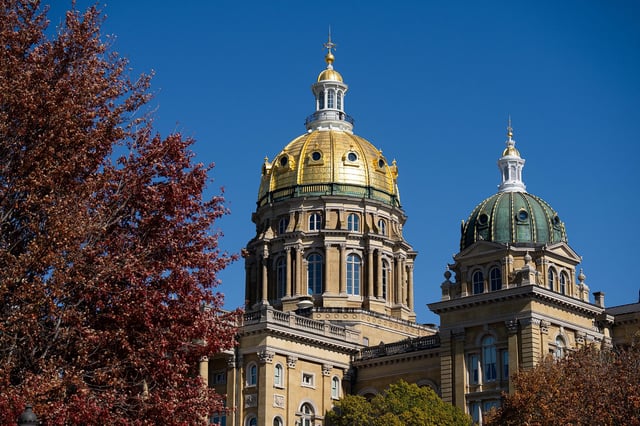 The Iowa State Capitol, commonly called the Iowa Statehouse, as seen in Des Moines, Iowa on Friday, October 18, 2024. (Bill Clark/CQ-Roll Call, Inc via Getty Images)