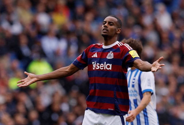 Soccer Football - Premier League - Brighton & Hove Albion v Newcastle United - The American Express Community Stadium, Brighton, Britain - May 4, 2025 Newcastle United's Alexander Isak celebrates scoring their first goal Action Images via Reuters/Andrew Couldridge/File Photo