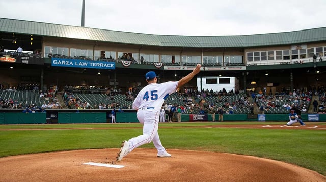 Tennessee Smokies' Brandon Birdsell (45) pitches during the last opening day game at the Tennessee Smokies Stadium on Friday, April 5, 2024 in Kodak, Tenn. © Angelina Alcantar/News Sentinel / USA TODAY NETWORK