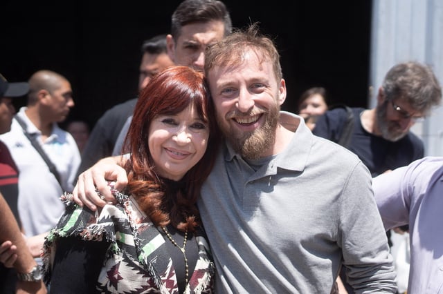 Cristina Kirchner junto a Federico Otermín, el intendente de Lomas de Zamora