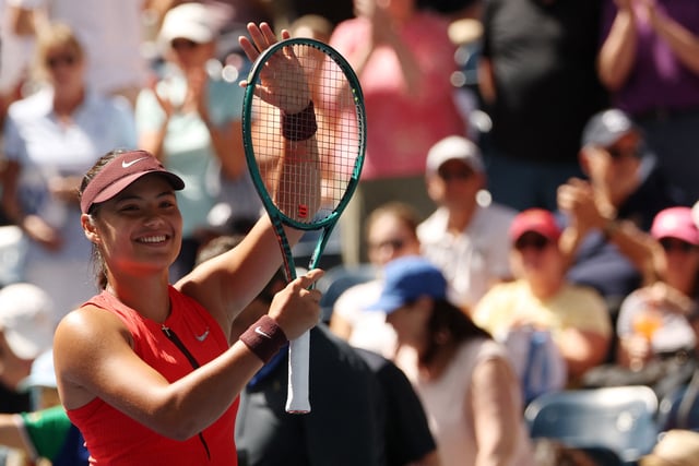 Tennis - U.S. Open - Flushing Meadows, New York, United States - August 28, 2025 Britain's Emma Raducanu celebrates winning her second round match against Indonesia's Janice Tjen REUTERS/Mike Segar