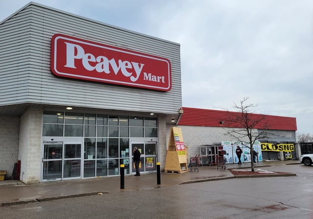 A Peavey Mart outlet is shown in Bowmanville, Ont. on Saturday March 15, 2025. THE CANADIAN PRESS/Doug Ives