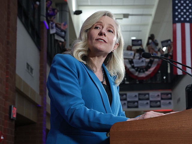 HENRICO, VIRGINIA - JUNE 16: Virginia Democratic gubernatorial candidate, former Rep. Abigail Spanberger speaks to supporters during a rally at her alma mater, J.R. Tucker High School, June 16, 2025 in Henrico County, Virginia. Spanberger spoke ahead of Primary Day, which is tomorrow on June 17th, marking the start of the statewide general election. (Photo by Win McNamee/Getty Images)