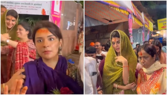 Jacqueline Fernandez, Avneet Kaur Struggle While Exiting Lalbaugcha Raja Pandal After Taking Blessings – Watch