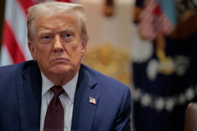 President Donald Trump attends a Cabinet meeting on Tuesday.