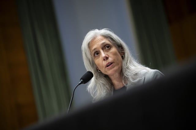 Dr. Susan Monarez testifies during a Senate Health, Education, Labor, and Pensions Committee hearing on her nomination to be Director of the CDC, at the U.S. Capitol, in Washington, D.C., on Wednesday, June 25, 2025.