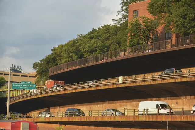 The BQE and Brooklyn Heights Promenade.