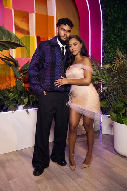 "Love Island USA" Season 7 winners Bryan Arenales, Amaya Espinal during the reunion. 