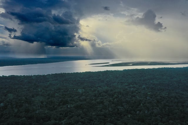 Rainfall over the Colombian Amazon. Image by Rhett A. Butler/Mongabay.
