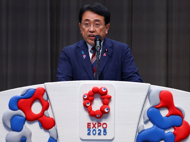 Japan's Economic Revitalization Minister Ryosei Akazawa speaks as he attends the USA national day celebration at Expo 2025 in Osaka, Japan, July 19, 2025. REUTERS/Kim Kyung-Hoon/File Photo
