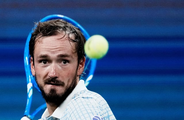 Tennis - U.S. Open - Flushing Meadows, New York, United States - August 24, 2025 Russia's Daniil Medvedev in action during his first round match against France's Benjamin Bonzi REUTERS/Eduardo Munoz/File Photo