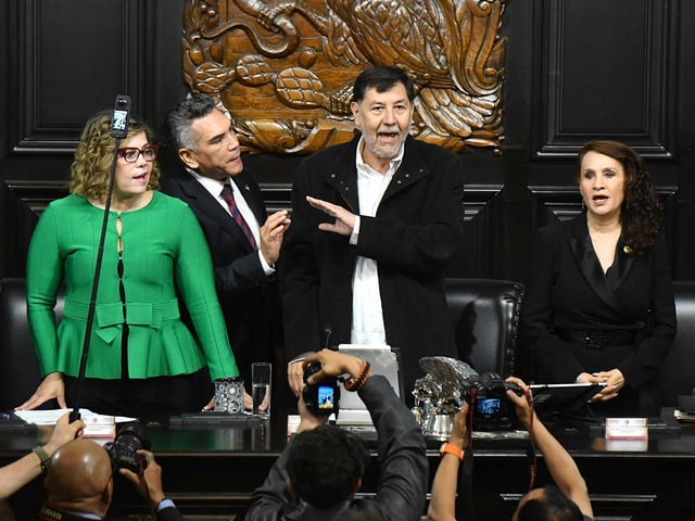 El senador del PRI, Alejandro “Alito” Moreno y el presidente del Senado, Gerardo Fernández Noroña