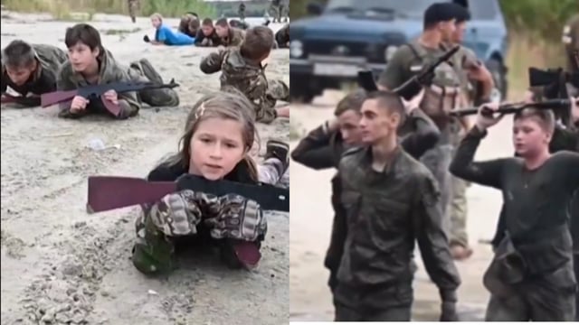 Putin's Young Recruits? Russian Children As Young As 8 Trained With Rifles and Grenades in Military Camp | WATCH